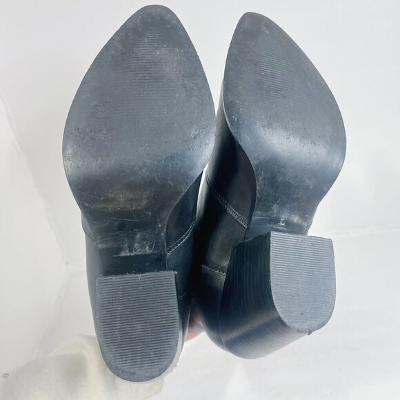 Steve Madden Patricia Black Leather Chelsea Boot Pointed Toe Bootie Size 10 - Picture 8 of 13